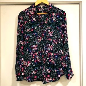 Express floral slim fit classic blouse L